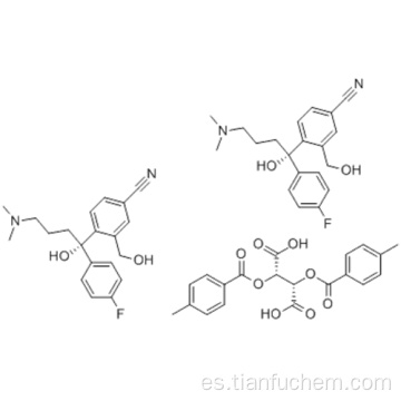 (-) - 4- (4-Dimetilamino) -1- (4-fluorofenil) -1- (hidroxibutil) -3-hidroximetil) -benzonitrilo hemi D - (+) - sal de ácido di-p-toloiltartárico CAS 128173-53 -5